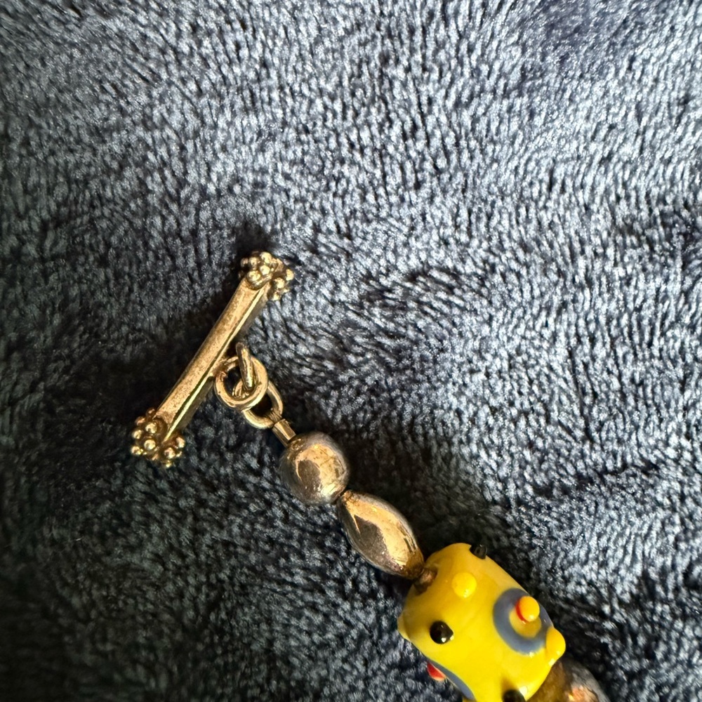 Colorful Beaded Solid Sterling Silver Bracelet Wi… - image 3